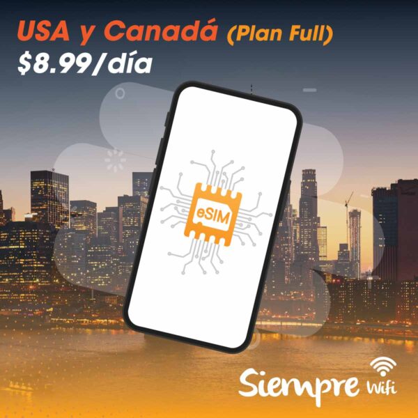 eSim USA & Canadá Plan Full